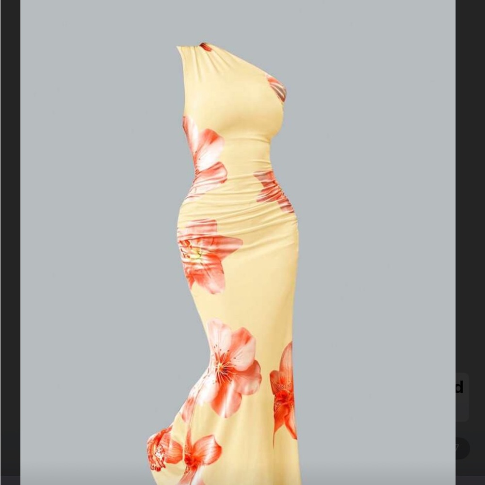 SHEIN Asymmetrical Yellow Floral Dress